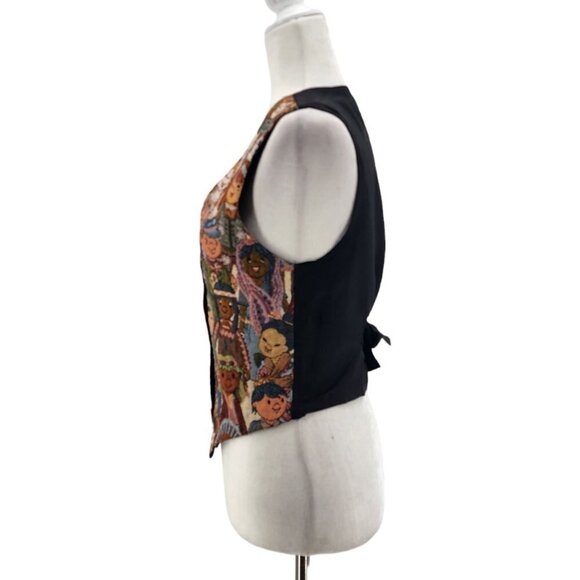 Vintage CLIO International Children Tapestry Vest Womens Petite PS - Picture 4 of 11
